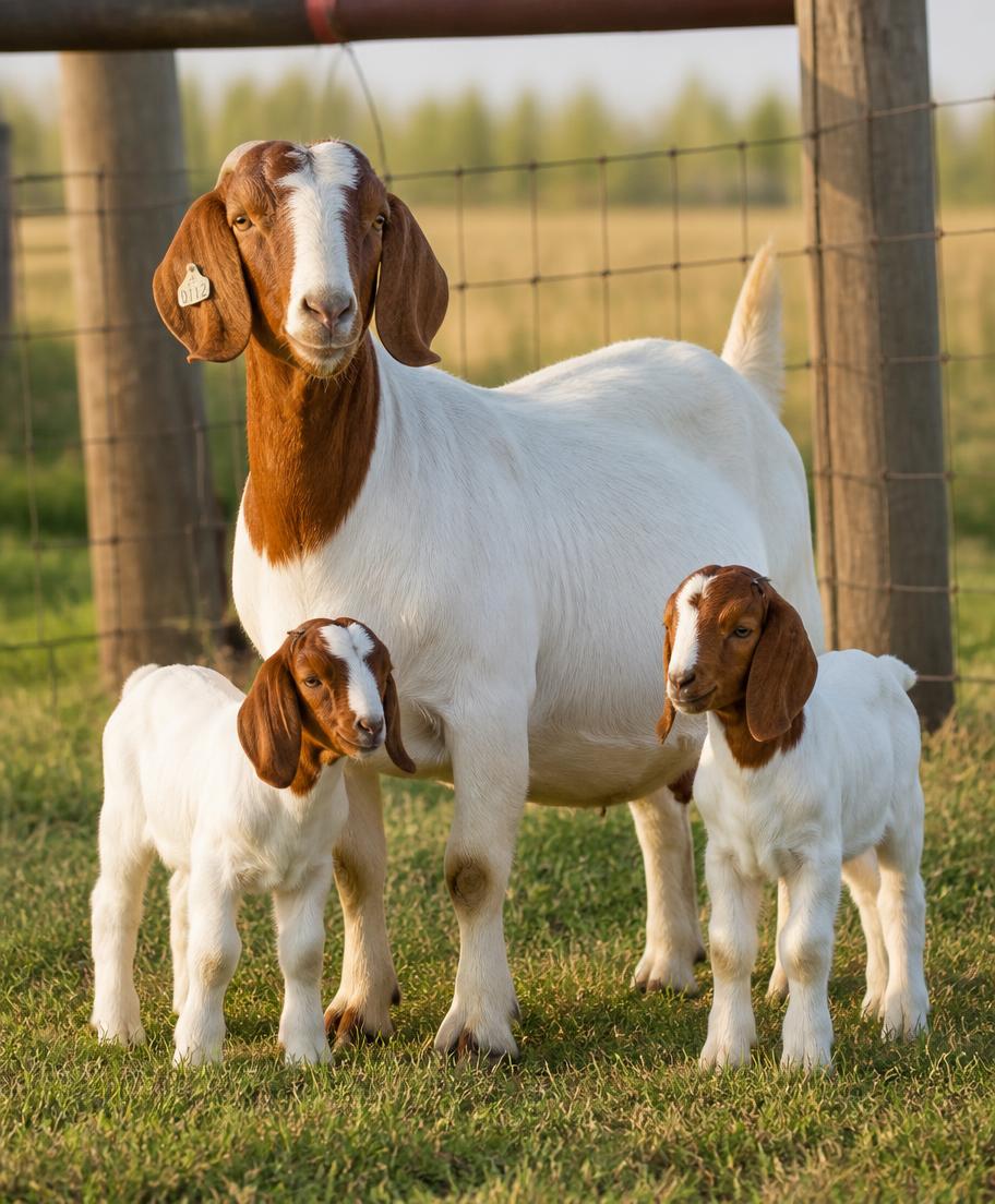 Boer goats on the mountain farm